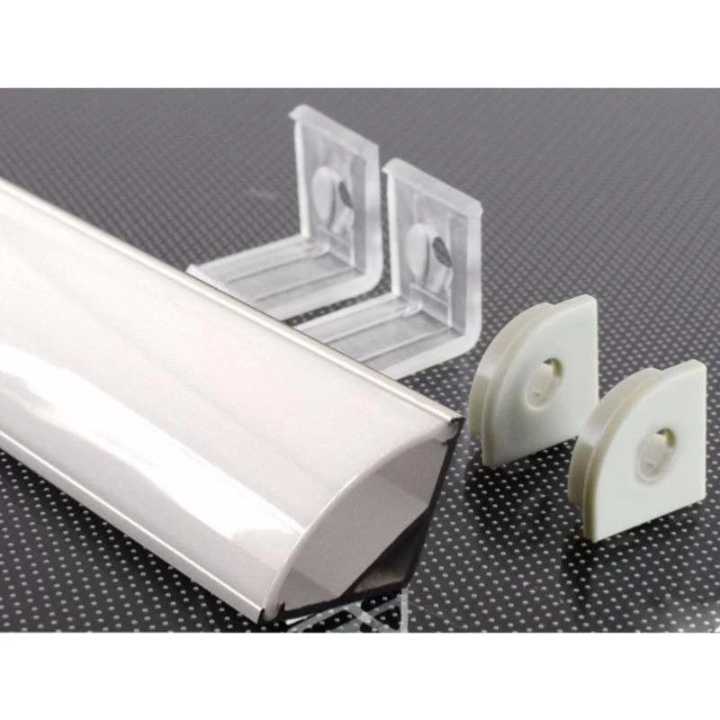 Profilé Aluminium Angle 2m pour Ruban LED Couvercle Blanc Opaque Silamp