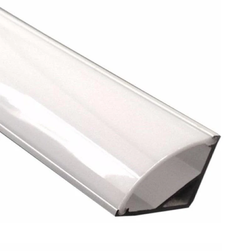 Profilé Aluminium Angle 2m pour Ruban LED Couvercle Blanc Opaque Silamp