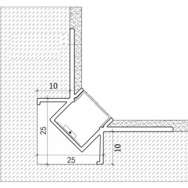 Profilé Aluminium encastré d'angle 1m pour Ruban LED Couvercle Blanc Opaque Silamp