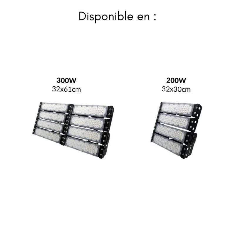 Projecteur LED Puissant Industriel 200W IP65 Noir Silamp