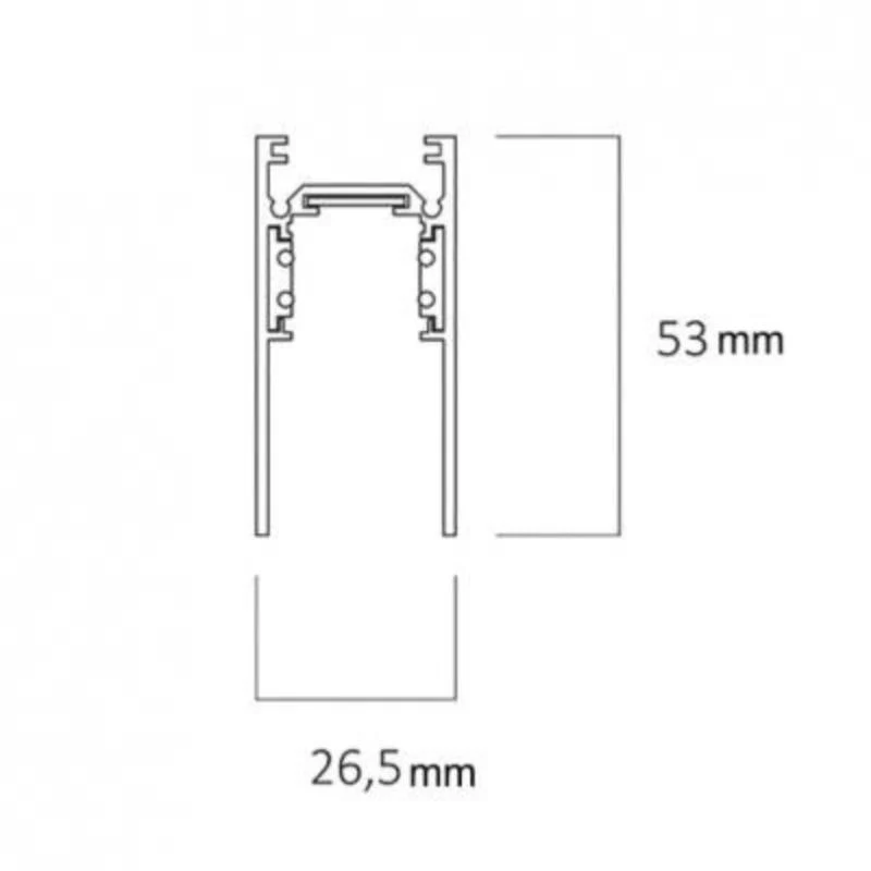 Rail Magnétique en Saillie 48V 1m BLANC Silamp