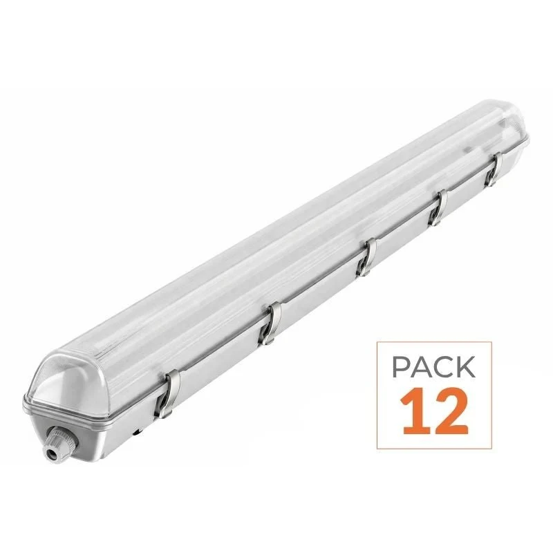 Réglette LED étanche pour Tube LED T8 120cm IP65 (Pack de 12) Silamp