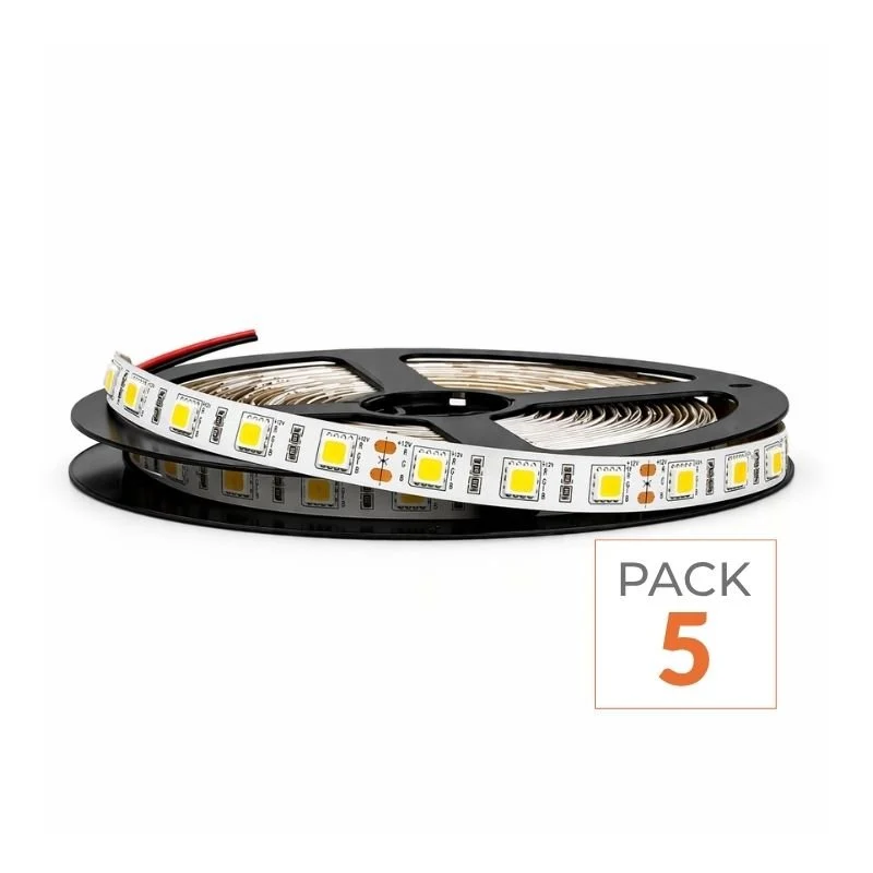 Ruban LED 12V 5M 5050 IP20 60LED/m (Pack de 5) Silamp