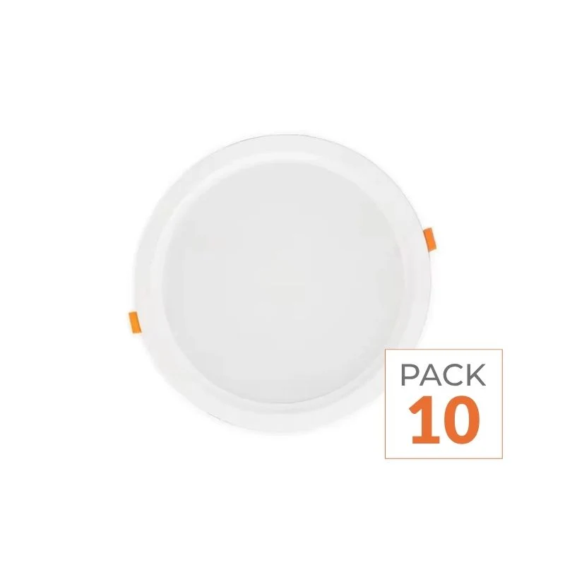 Spot LED Encastrable Plat Étanche 30W BLANC Transformateur Intégré (Pack de 10) Silamp