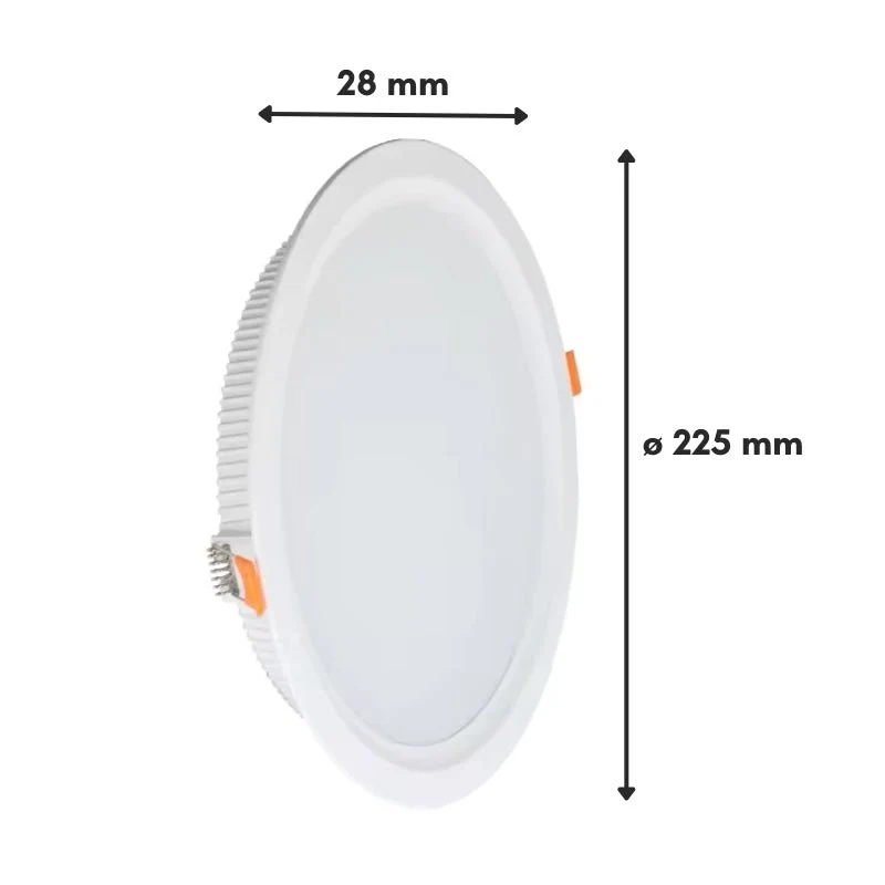 Spot LED Encastrable Plat Étanche 30W BLANC Transformateur Intégré (Pack de 10) Silamp