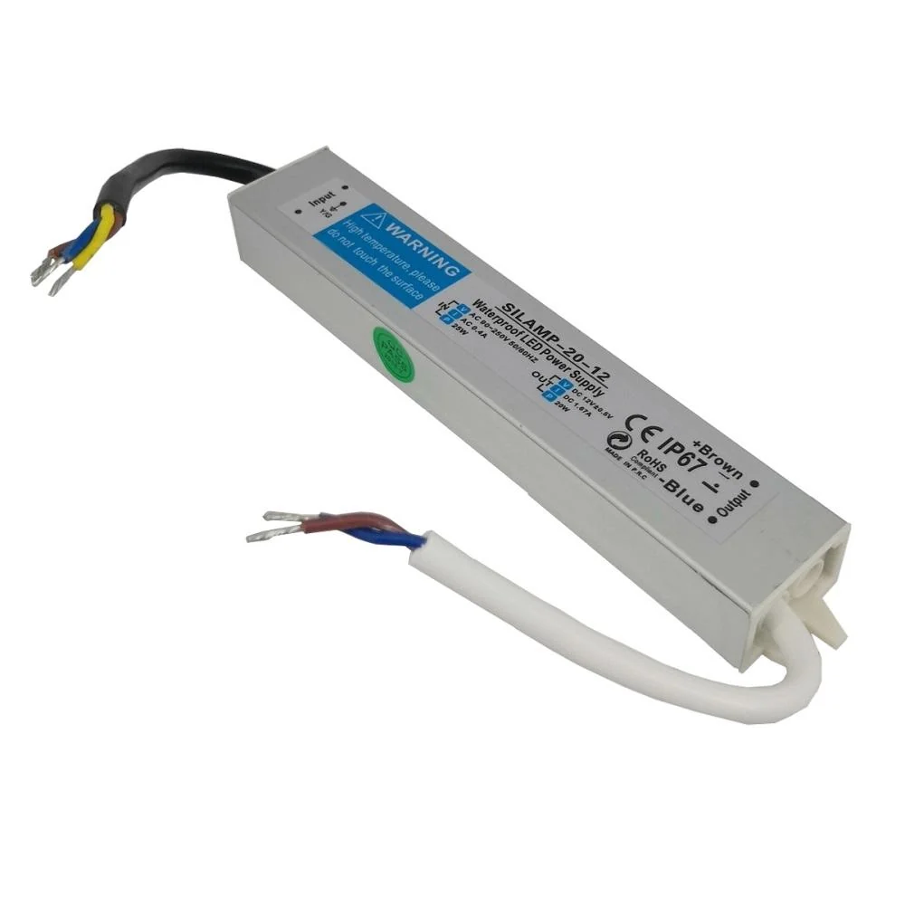 Transformateur 220V 12V IP67 20W DC 1.67A Silamp