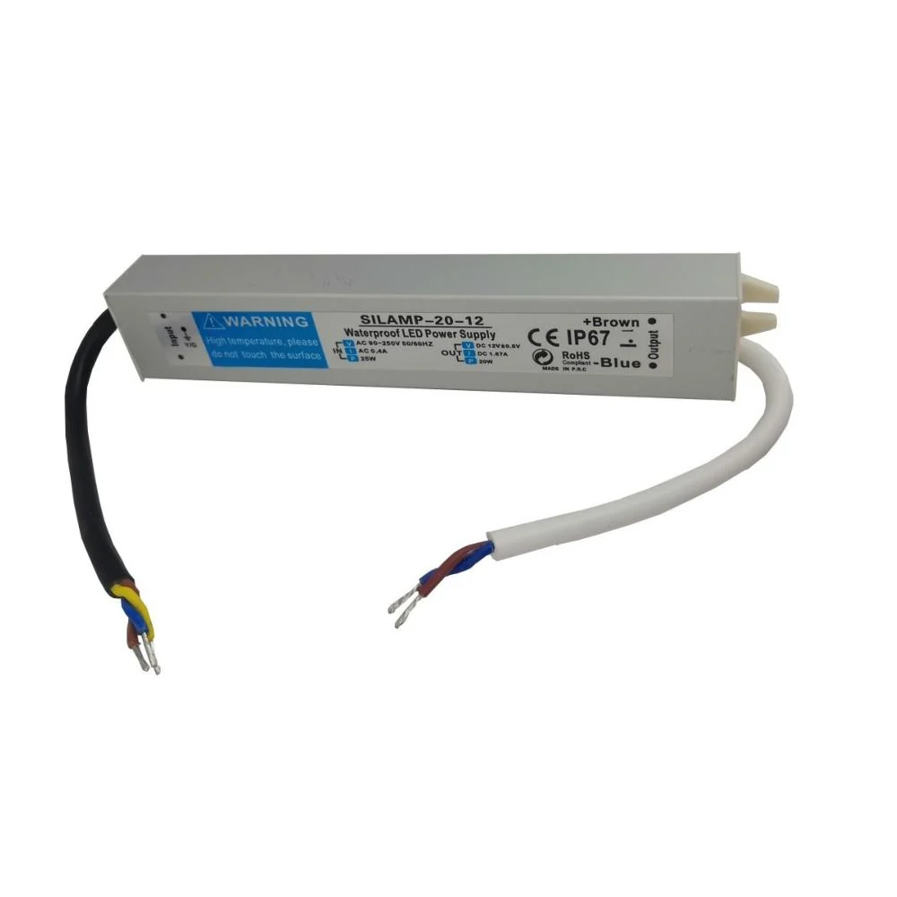 Transformateur 220V 12V IP67 20W DC 1.67A Silamp