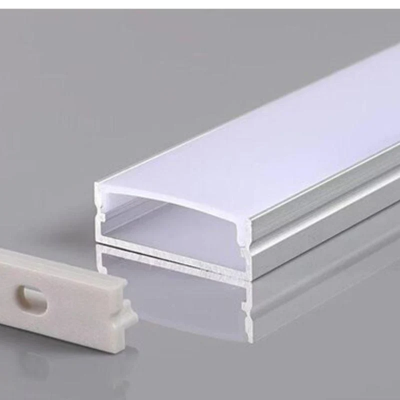 Profilé Aluminium Large 2m avec Cache Opaque Blanc Silumen