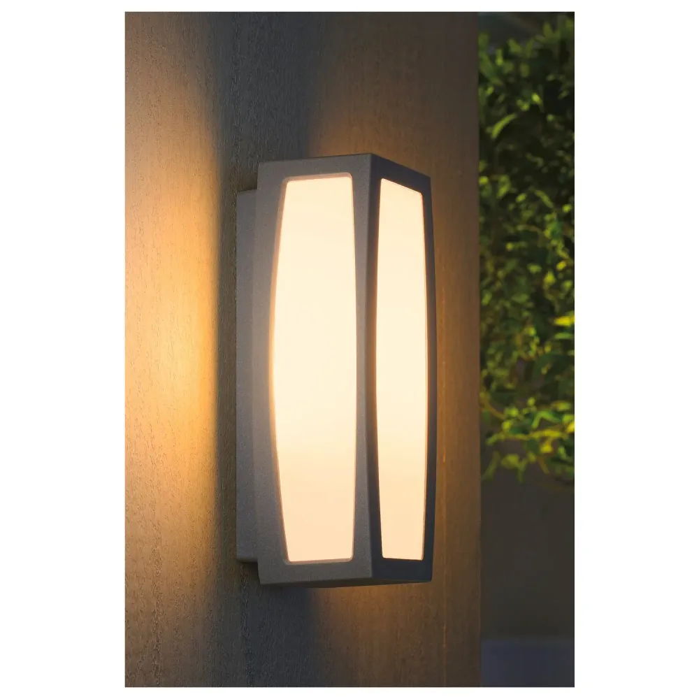 SLV Lampe d'extérieur MERIDIAN BOX SENSOR IP54 Gris