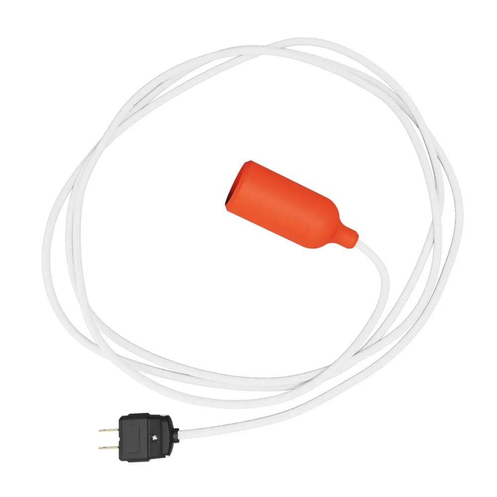 Snake - Lampe silicone avec interrupteur et prise Orange