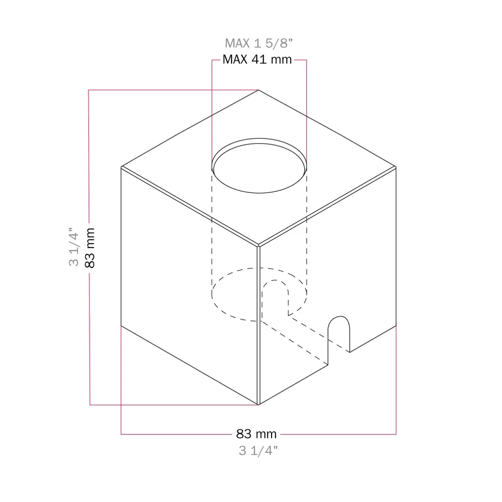Socle de lampe en bois - Cube