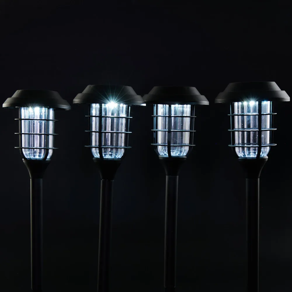 Piquets lumineux de style industriel à l'énergie solaire Solar Living, 4,5 po x 16,5 po, emb. de 4