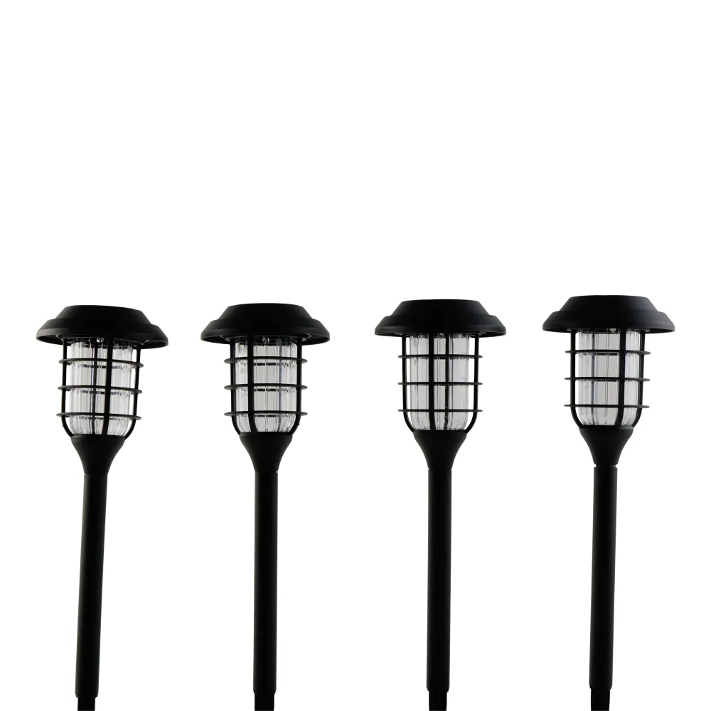 Piquets lumineux de style industriel à l'énergie solaire Solar Living, 4,5 po x 16,5 po, emb. de 4