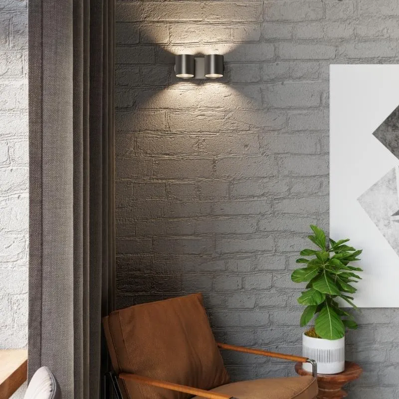 Applique Murale Double Cylindre Noir pour Ampoule G9 Sollux