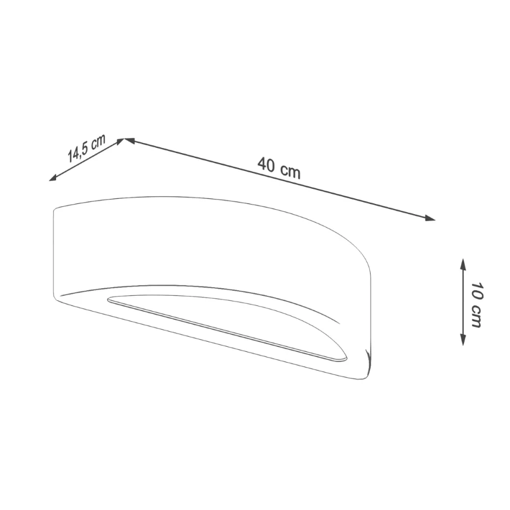 Applique murale Sollux Lighting Atena 1L, culot E27, gris