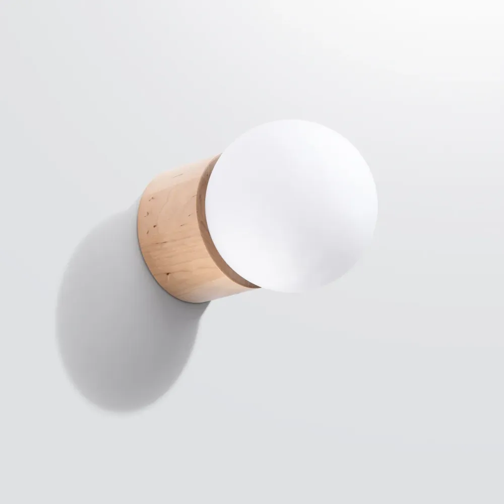Applique murale Sollux Lighting Boomo 1L G9 en bois naturel