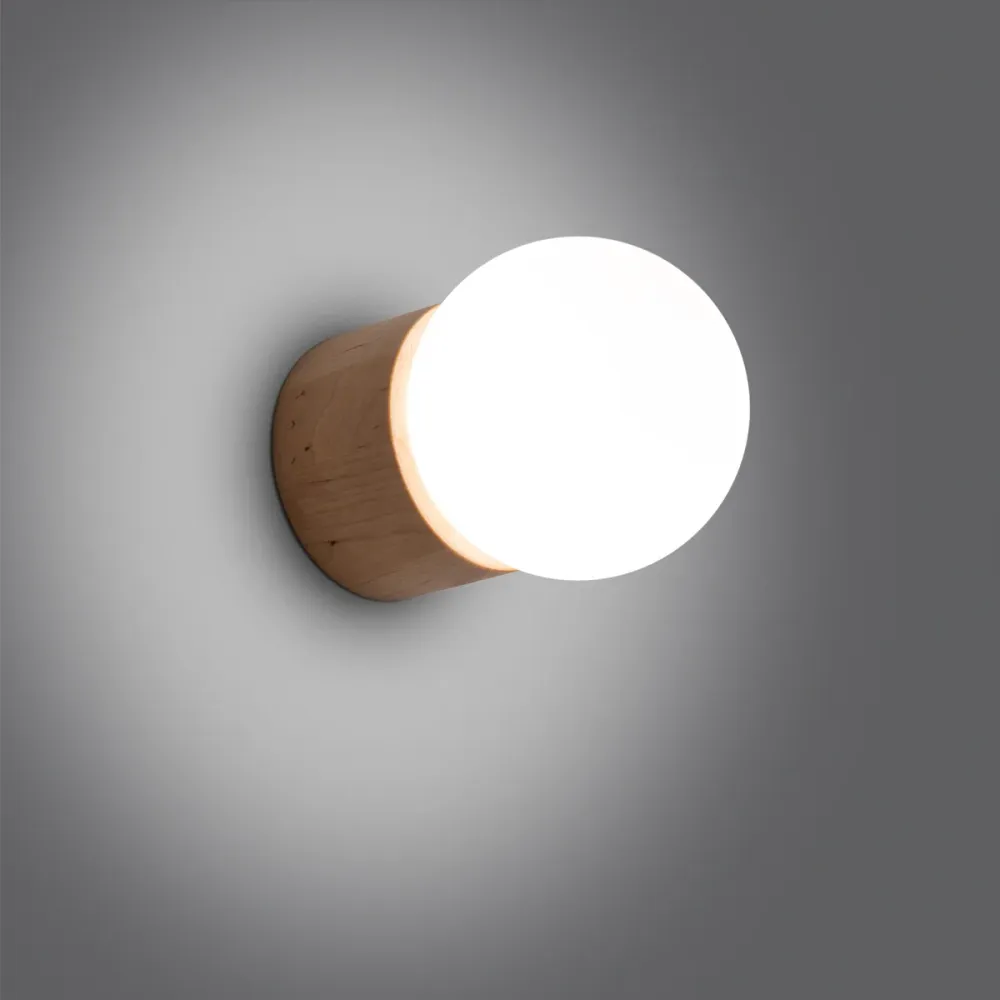 Applique murale Sollux Lighting Boomo 1L G9 en bois naturel