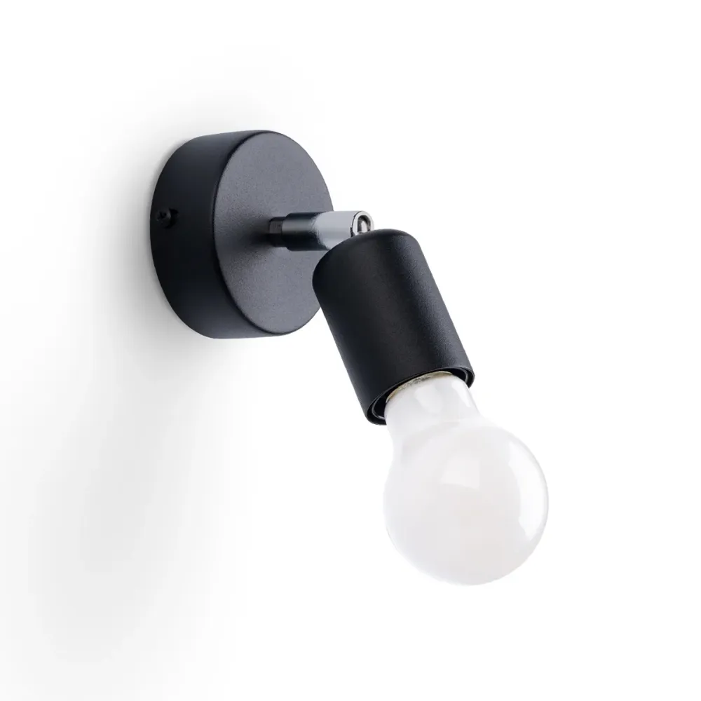 Applique murale Sollux Lighting Fornes 1L E27 noire