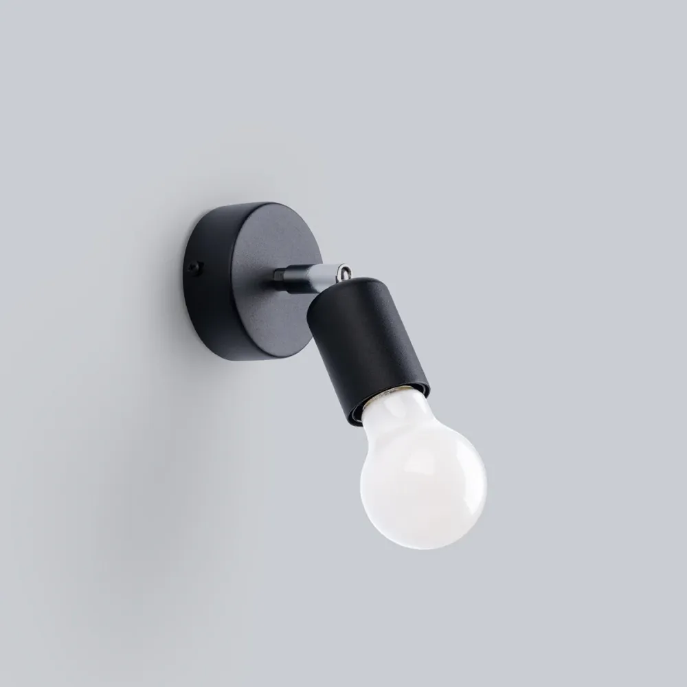 Applique murale Sollux Lighting Fornes 1L E27 noire