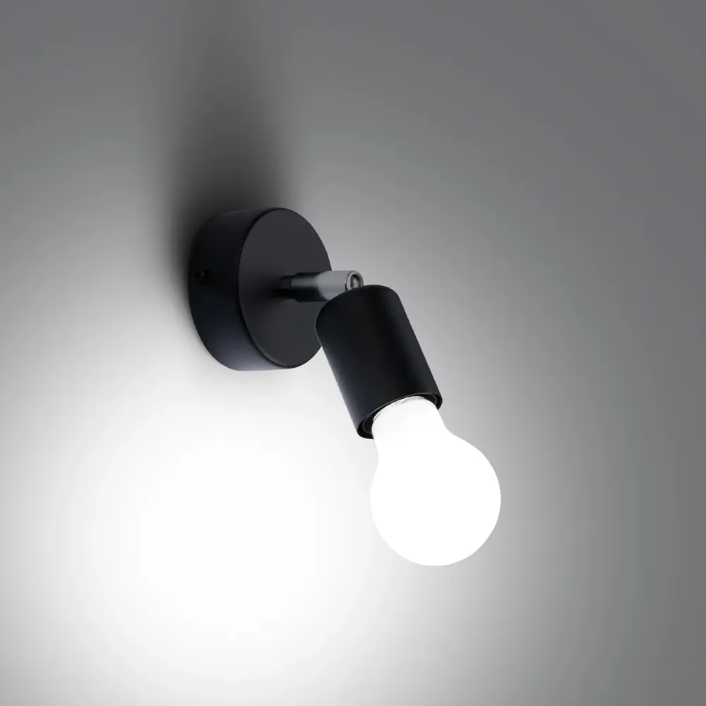 Applique murale Sollux Lighting Fornes 1L E27 noire