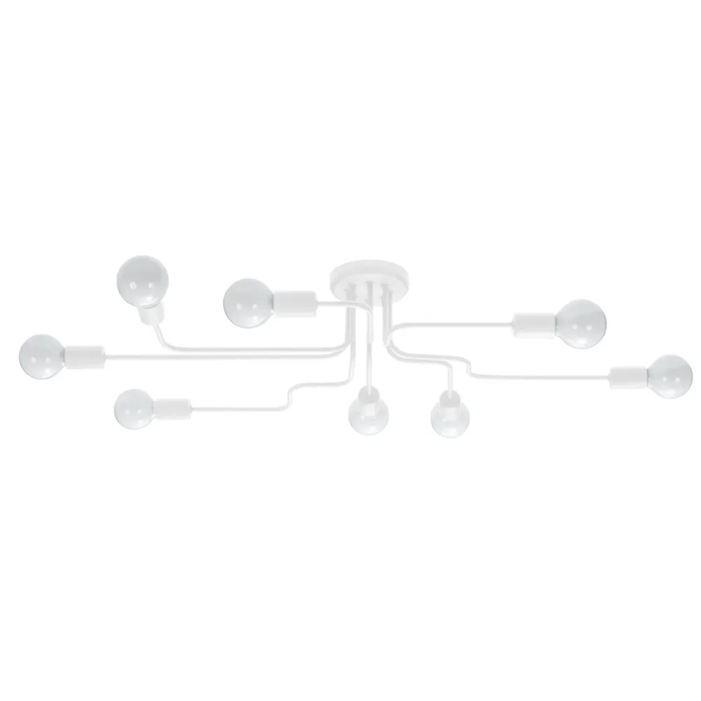 Lustre Sollux Lighting Vector 8L en acier E27 White