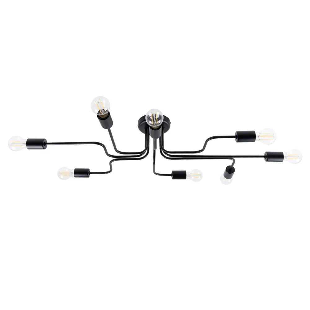 Lustre Sollux Lighting Vector 8L en acier E27 White
