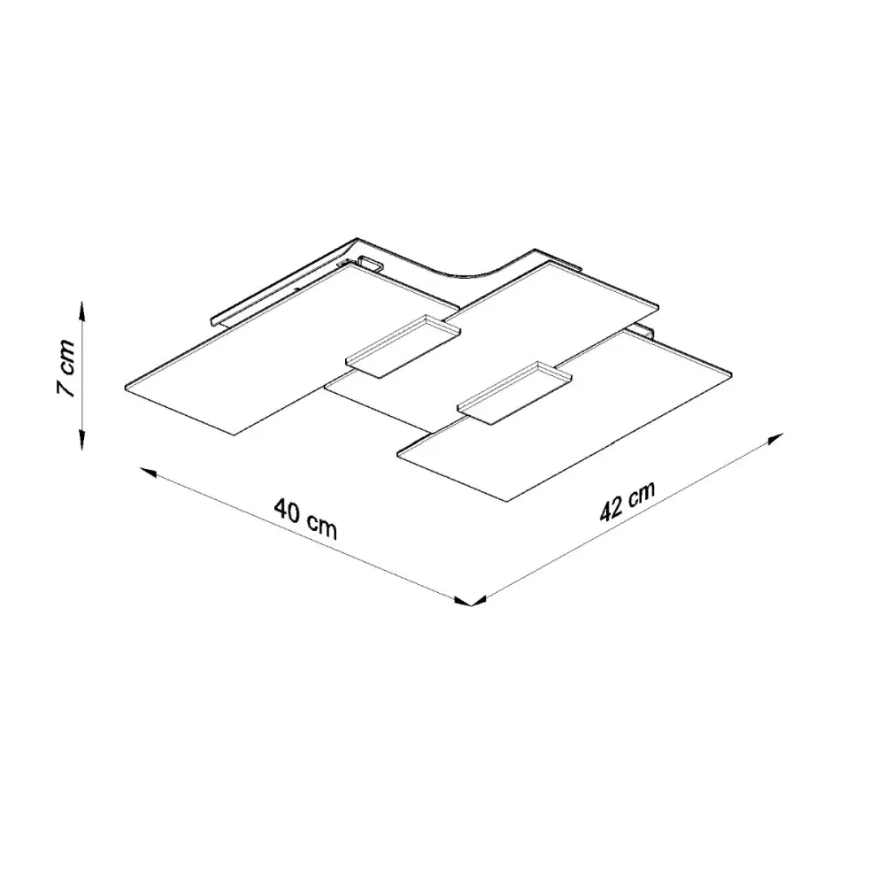 Plafonnier encastré Sollux Lighting Fabiano 3L en acier E27