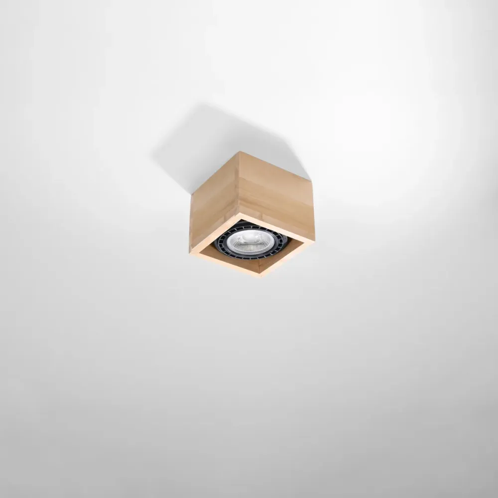 Projecteur de plafond Sollux Lighting Quatro 1L en bois GU10