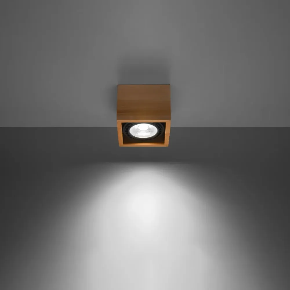 Projecteur de plafond Sollux Lighting Quatro 1L en bois GU10