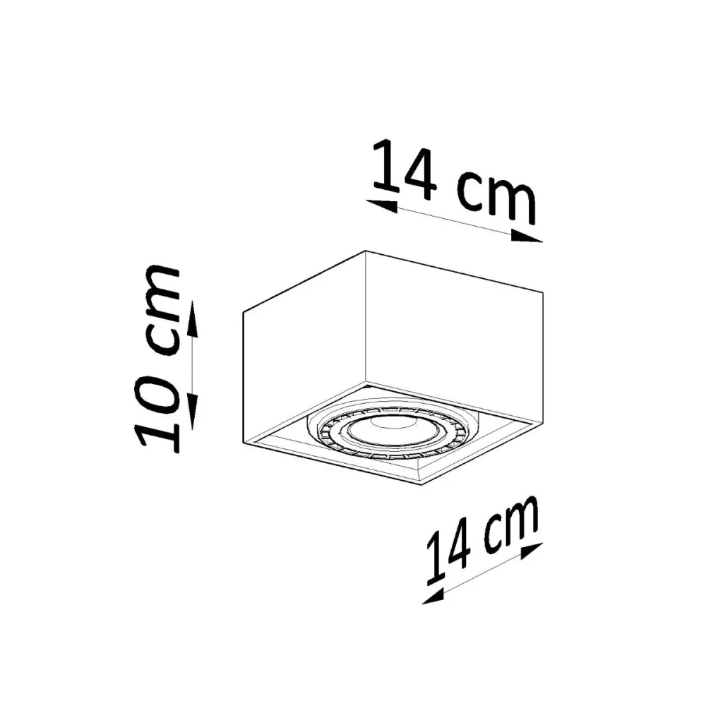 Projecteur de plafond Sollux Lighting Quatro 1L en bois GU10