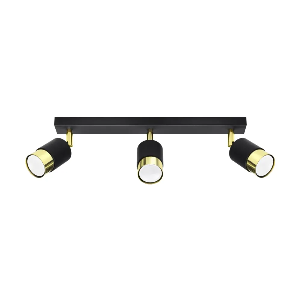 Projecteurs sur rail de plafond Sollux Lighting Nero 3L GU10 Chrome