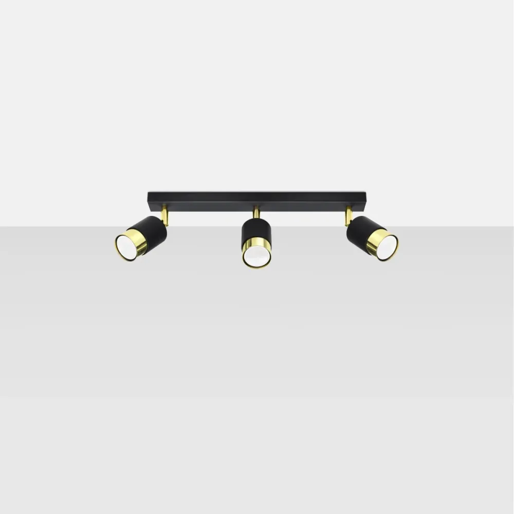 Projecteurs sur rail de plafond Sollux Lighting Nero 3L GU10 Chrome