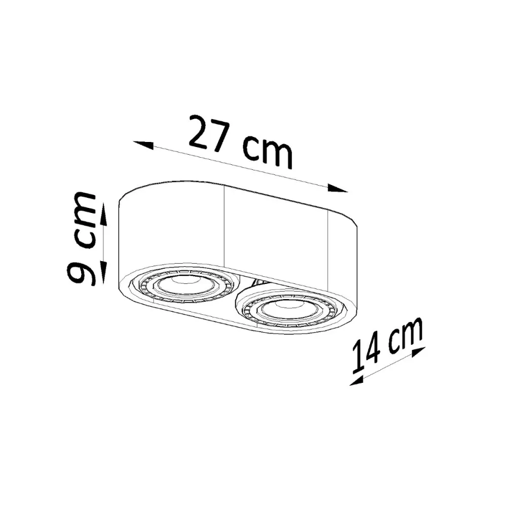 Spots de plafond Sollux Lighting Basic 2L GU10/ES111 gris