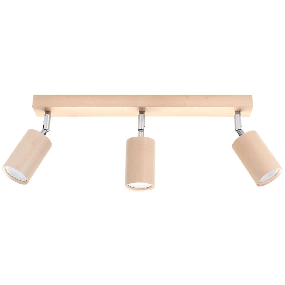 Spots de plafond Sollux Lighting Berg 3L en bois GU10