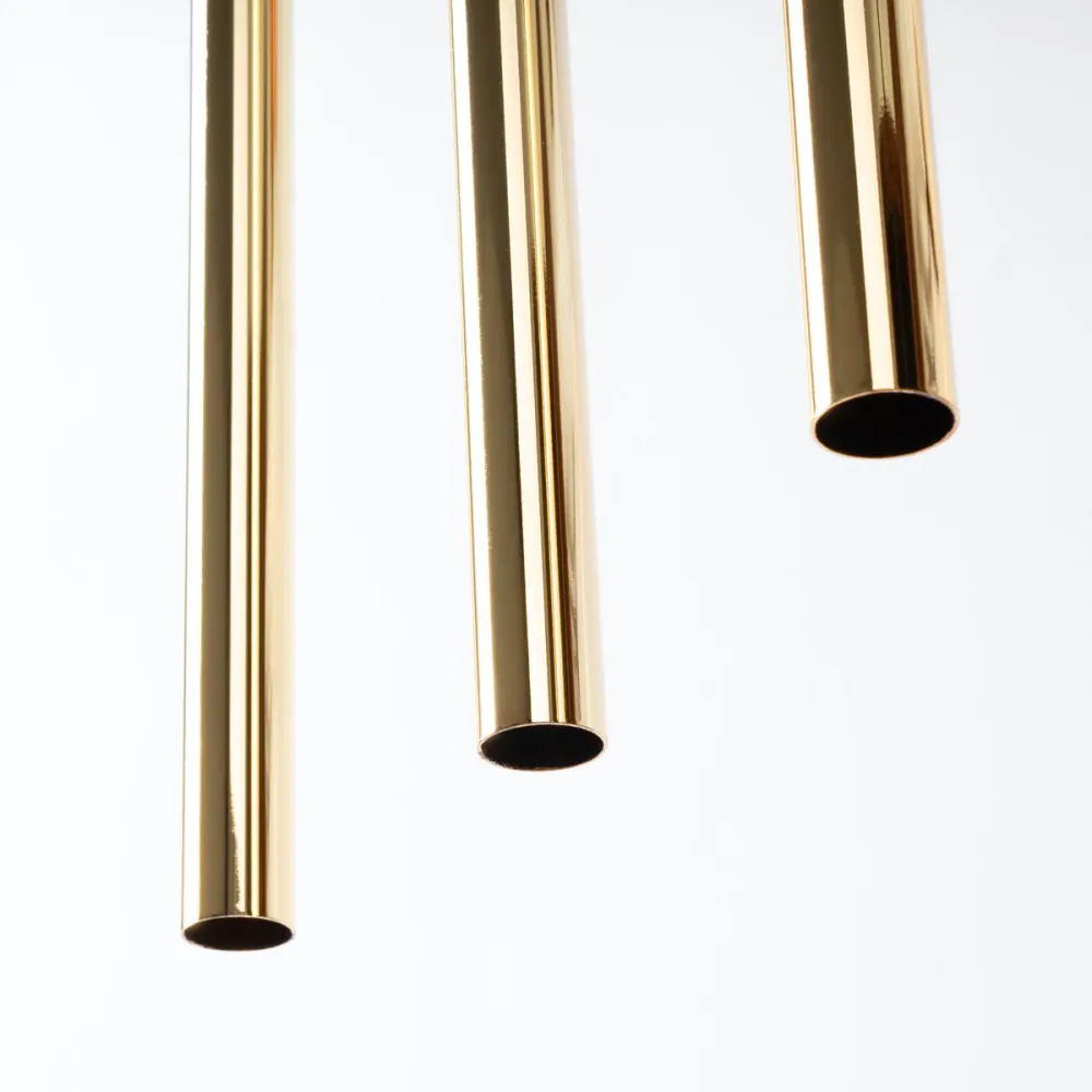 Suspension linéaire Sollux Lighting Pastelo 3L, spots G9 dorés