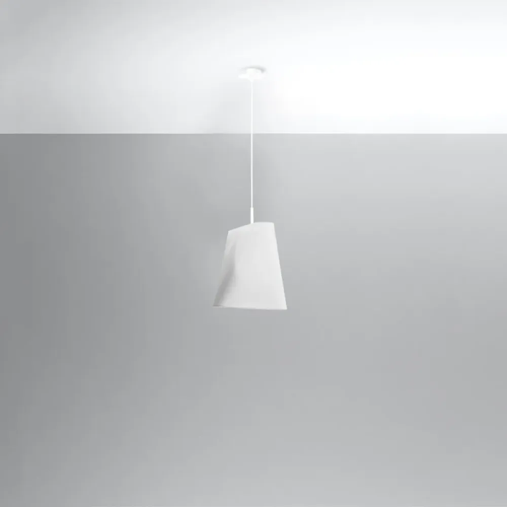Suspension Sollux Lighting Blum 1L en tissu E27 White