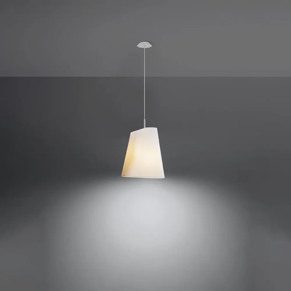 Suspension Sollux Lighting Blum 1L en tissu E27 White