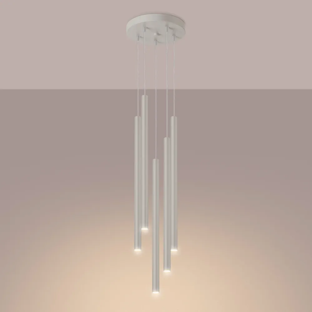 Suspension Sollux Lighting Pastelo 5L G9 beige Beige
