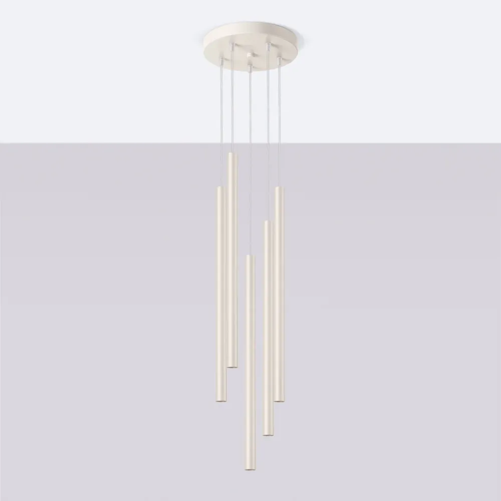 Suspension Sollux Lighting Pastelo 5L G9 beige Beige