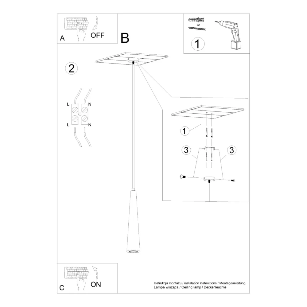 Suspension Sollux Lighting Sula 1L, spot GU10, bois naturel