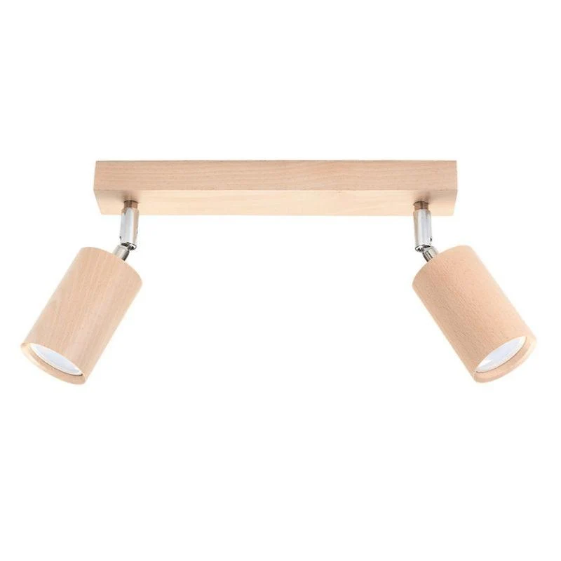 Plafonnier Bois Orientable pour 2 Ampoules GU10 Sollux