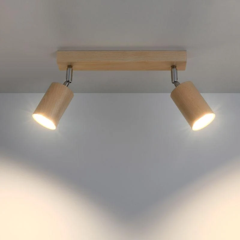 Plafonnier Bois Orientable pour 2 Ampoules GU10 Sollux
