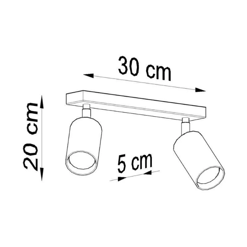 Plafonnier Bois Orientable pour 2 Ampoules GU10 Sollux