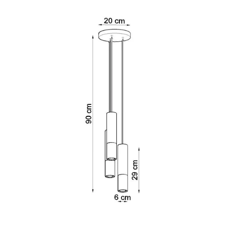 Suspension Design 3 Lampes Noir Or Élégant pour Ampoules GU10 Sollux