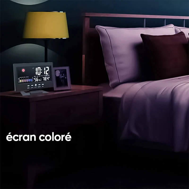 LED Contrôleur de température et d'humidité Horloge d'alarme sousoleil