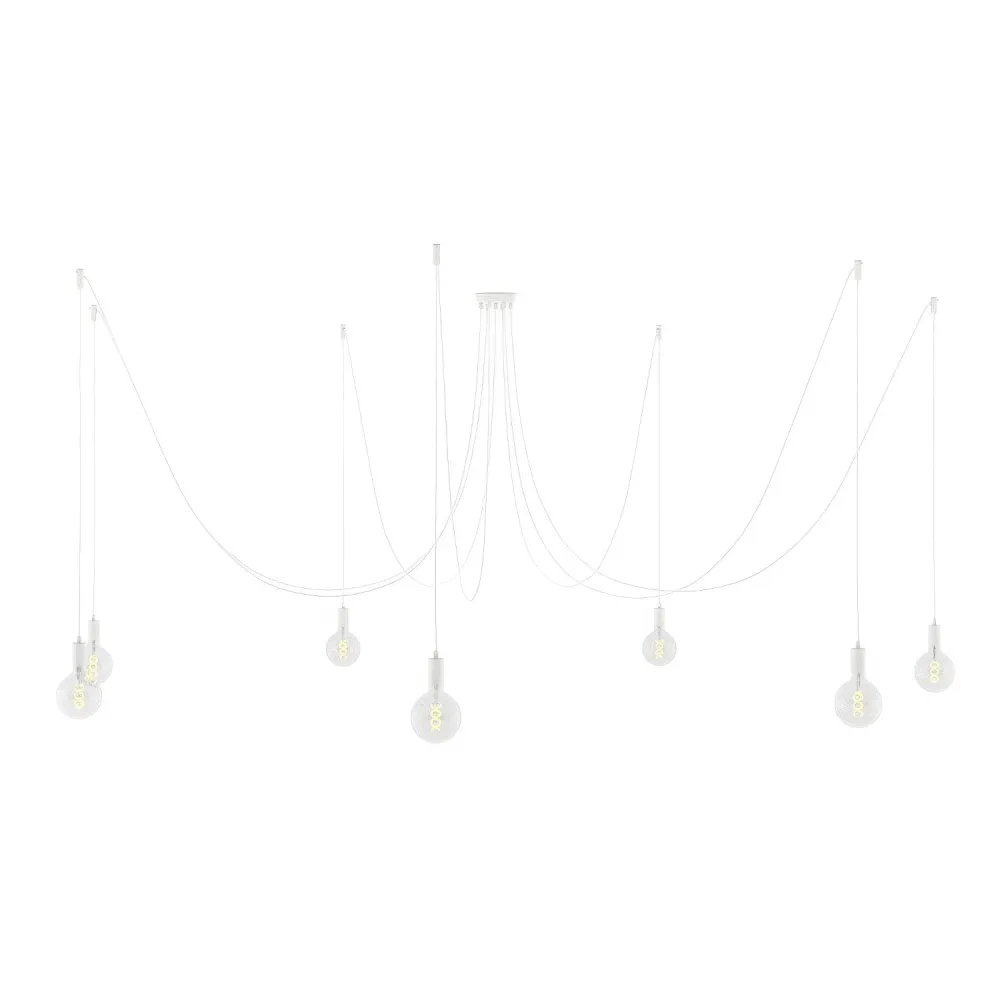 Spider - Suspension multiple avec 7 chutes, finition métal - Blanc