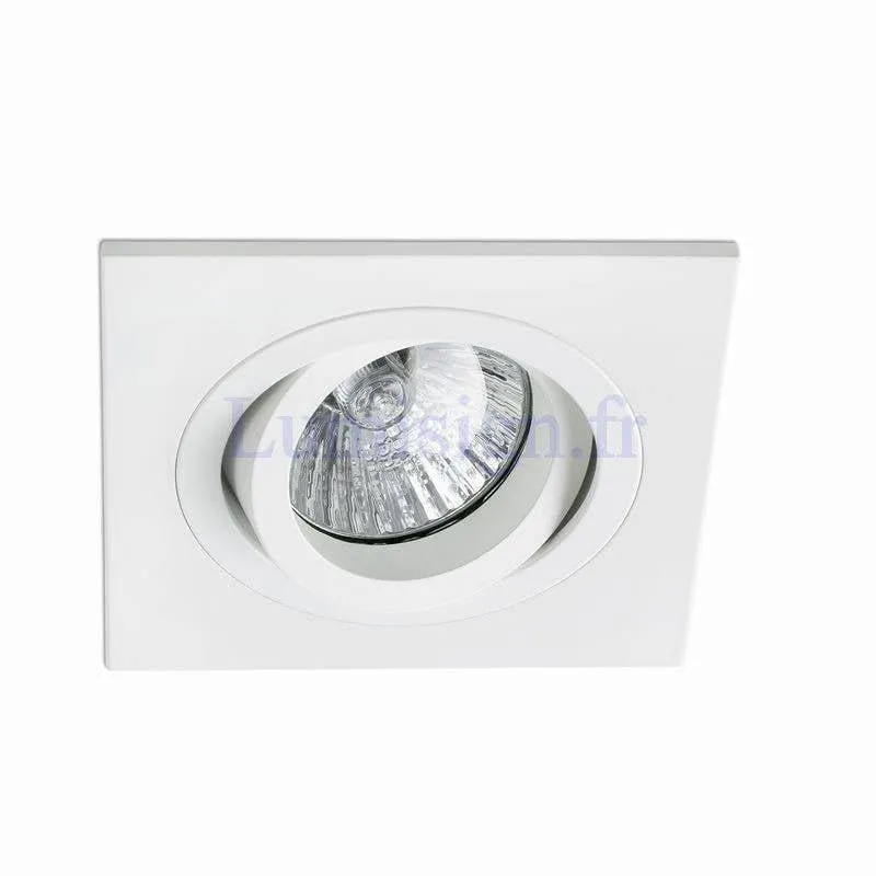 Spot encastrable orientable RADON-1 carré blanc pour ampoule GU10 220V