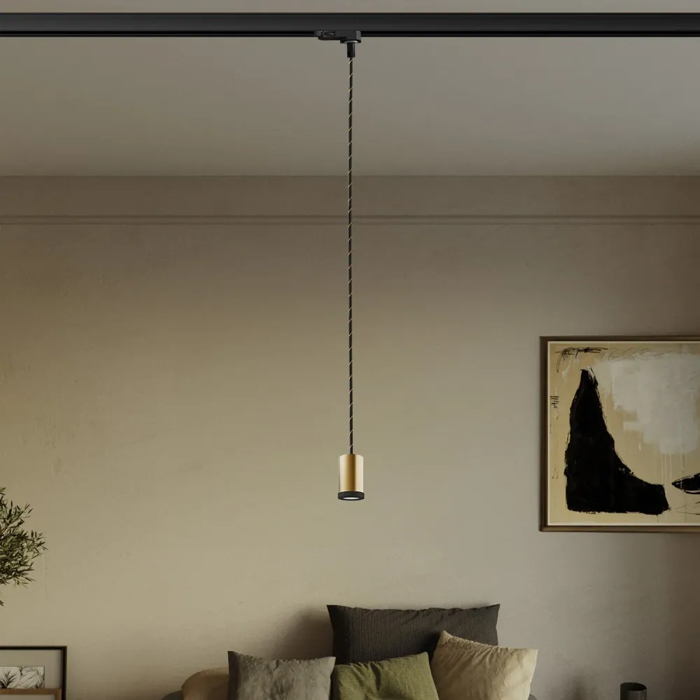 Spot simple Mini Spotlight GU1d0 pour rails - Bronze satiné