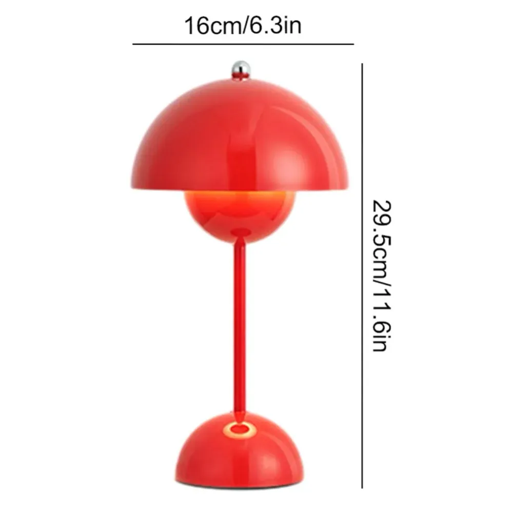 Starnearby Lampe de Table LED Pot de Fleurs, Lampe de Chevet Rechargeable Sans Fil, Lampe Champignon Tactile Dimmable avec...