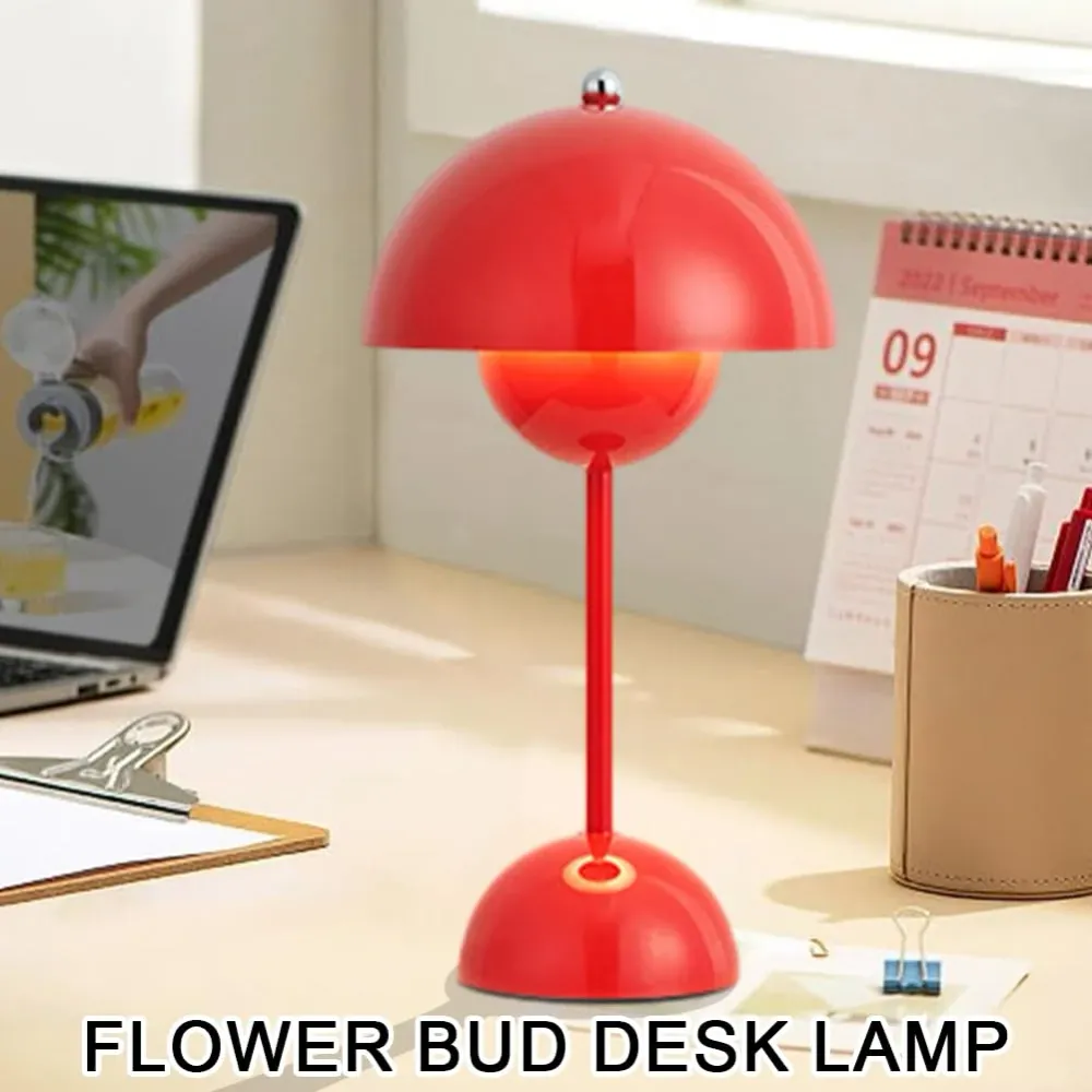 Starnearby Lampe de Table LED Pot de Fleurs, Lampe de Chevet Rechargeable Sans Fil, Lampe Champignon Tactile Dimmable avec...